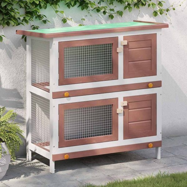 Clapier d’extérieur 4 portes Marron Bois vidaXL 170835 Clapier d’extérieur 4 portes Marron Bois vidaXL 170835