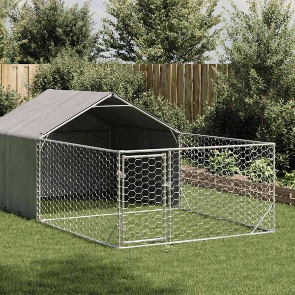 Chenil extérieur pour chien en acier galvanisé avec abri 7x2x1,5 m – ComfortXL Pet Living Chenil extérieur pour chien en acier galvanisé avec abri 7x2x1,5 m – ComfortXL Pet Living