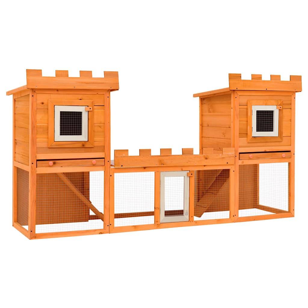 Clapier en bois XXL 192cm avec double maisonnette pour rongeurs – ComfortXL Outdoor Living
