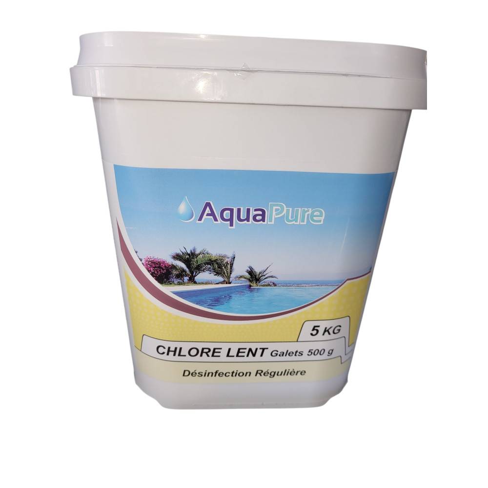 Chlore lent 5kg en galet de 500g