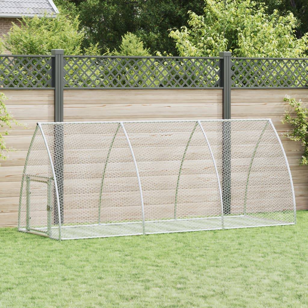 Clapier argenté 105x300x120 cm acier galvanisé vidaXL 3281528