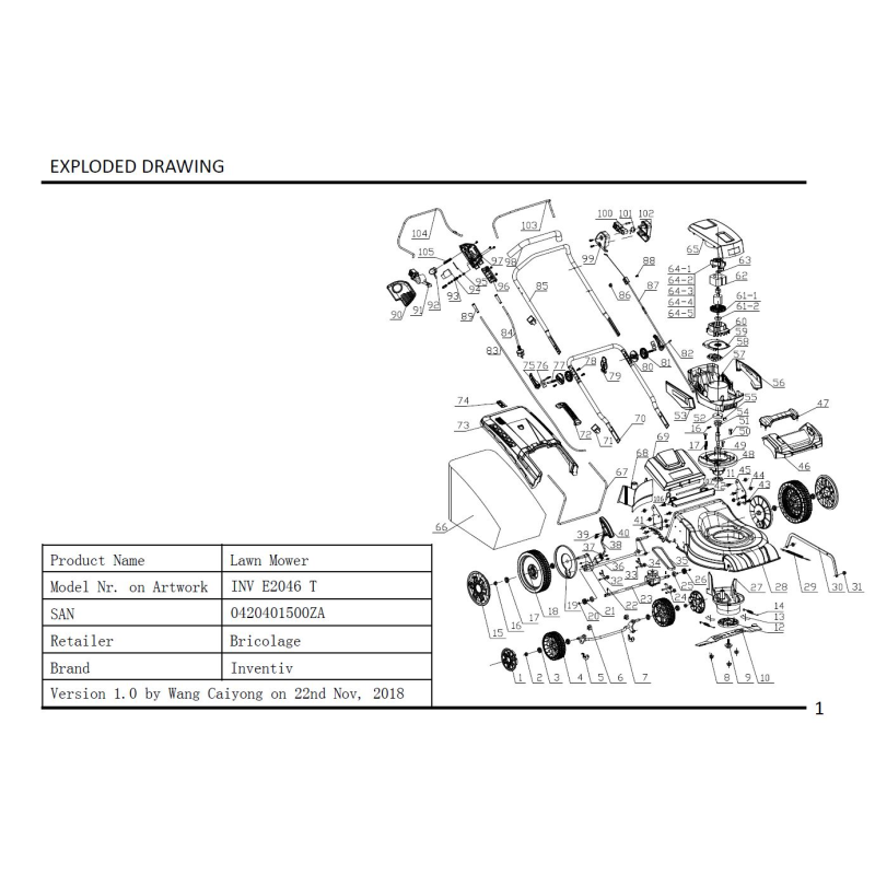 Circlip - 01500ZA020 pour INV E2046 T