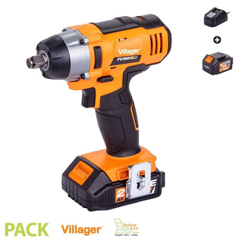 Clé à chocs électrique 18V 180Nm avec batterie et chargeur Fuse VLN 3320 Villager