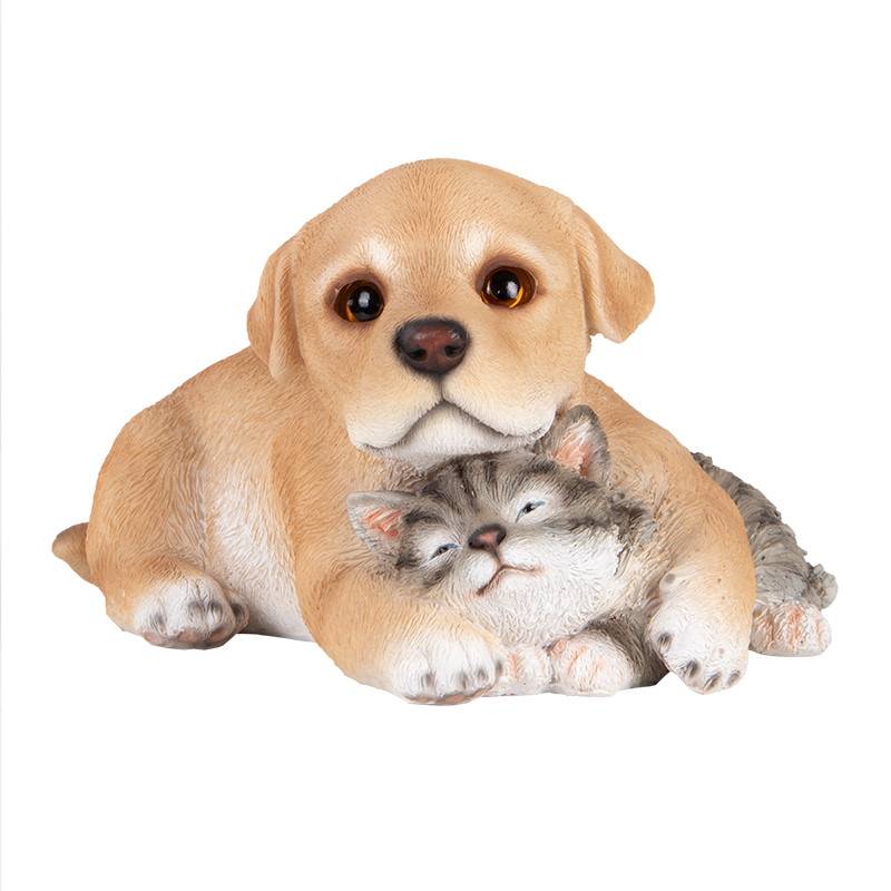 Chiot avec chaton Déco résine 17cm - Esschert Design