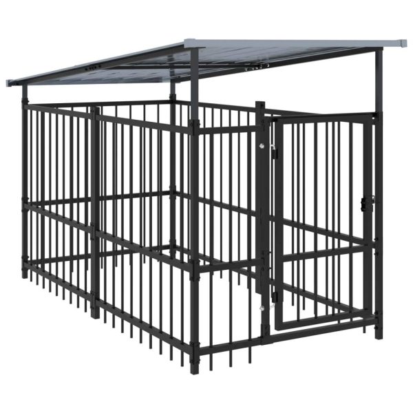 Chenil d’extérieur – Cage d’extérieur – Chenil de jardin avec toit pour chiens Acier 1,88 m² Chenil d’extérieur – Cage d’extérieur – Chenil de jardin avec toit pour chiens Acier 1,88 m²