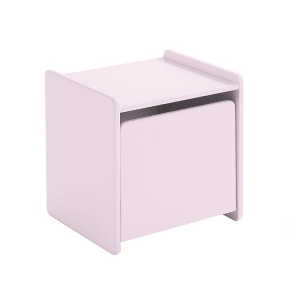 Chevet 1 Porte avec Rebords Rose – BODHI PINK Chevet 1 Porte avec Rebords Rose – BODHI PINK