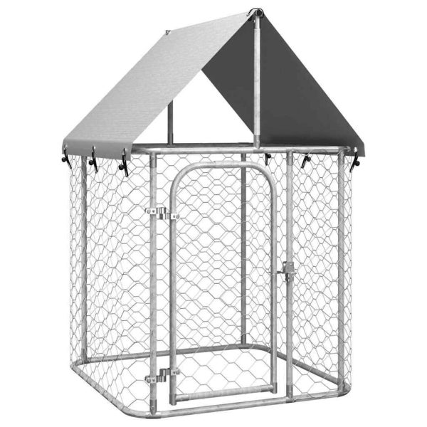Chenil extérieur 1x1m en acier galvanisé avec toit de protection pour chien – ComfortXL Outdoor Living Chenil extérieur 1x1m en acier galvanisé avec toit de protection pour chien – ComfortXL Outdoor Living