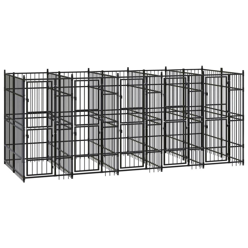 Chenil d'extérieur pour chiens Acier 9,22 m² vidaXL 3097940