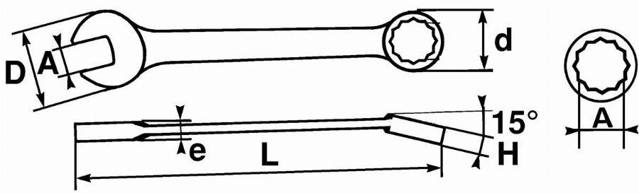 Cle mixte 36 mm SAM - 50A36