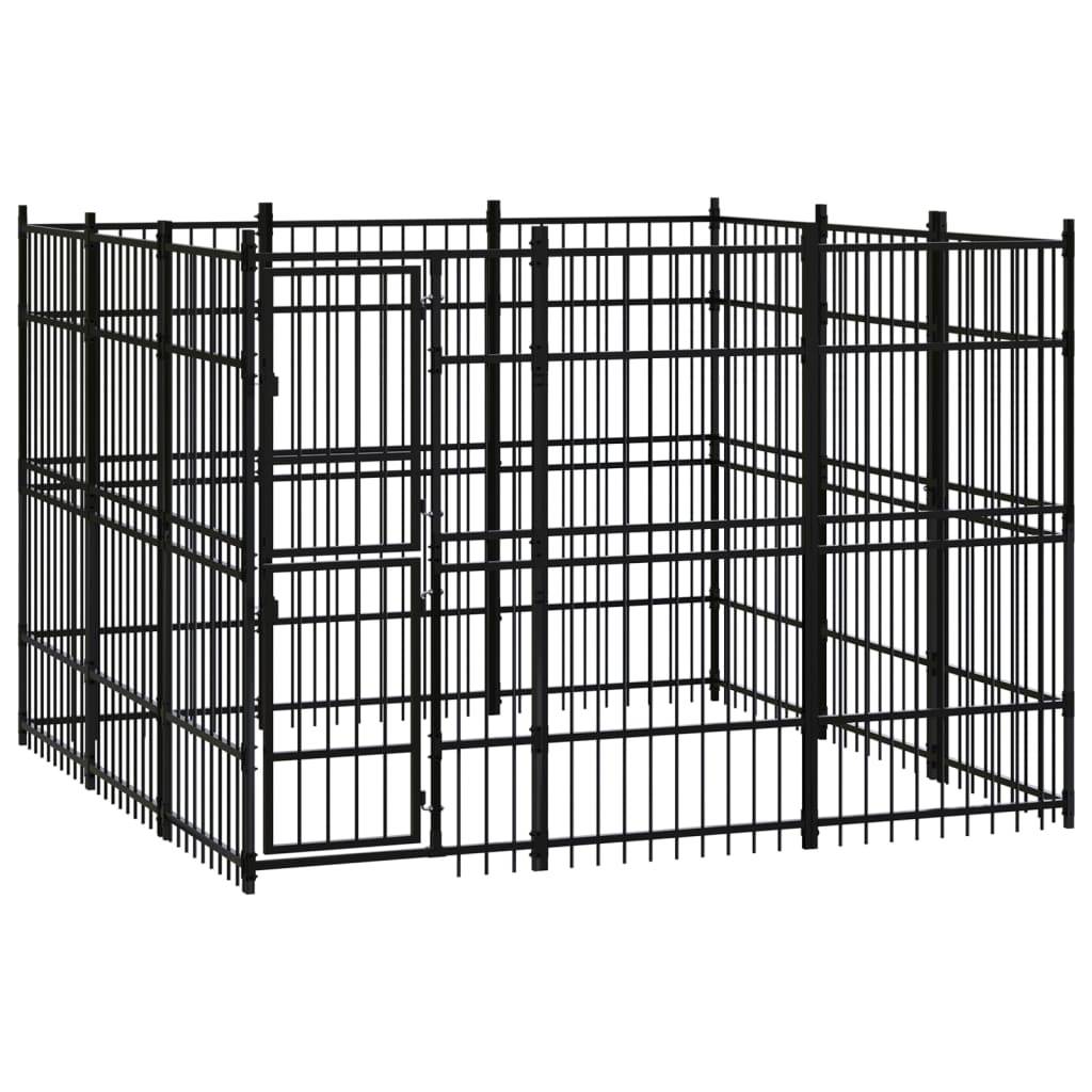 Chenil d'extérieur pour chiens Acier 8,29 m² vidaXL 3097974