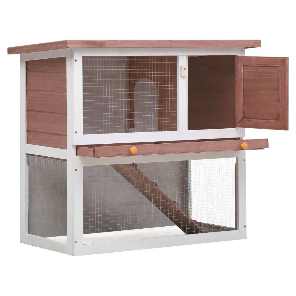 Clapier d'extérieur - Cage d'extérieur 1 porte Marron Bois rj504