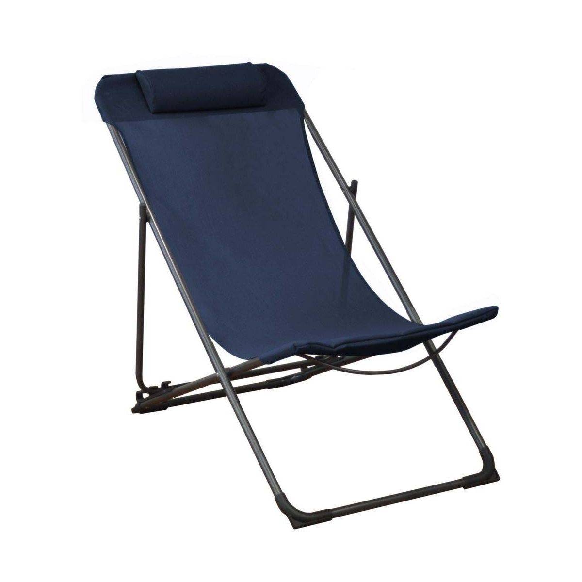 Chilienne en acier et toile Globe Graphite, Bleu
