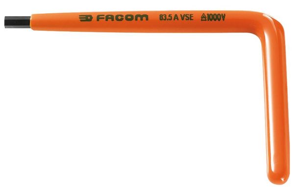 Clé mâle coudée isolée 1000V diamètre 4mm longueur 125mm – FACOM – 83.4AVSE Clé mâle coudée isolée 1000V diamètre 4mm longueur 125mm – FACOM – 83.4AVSE