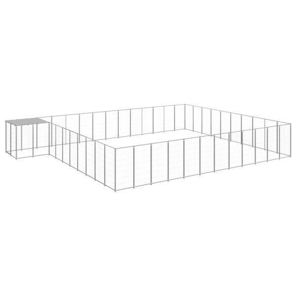 Chenil extérieur 37,51 m² acier avec toit de protection jardin Argenté – ComfortXL Outdoor Living Chenil extérieur 37,51 m² acier avec toit de protection jardin Argenté – ComfortXL Outdoor Living