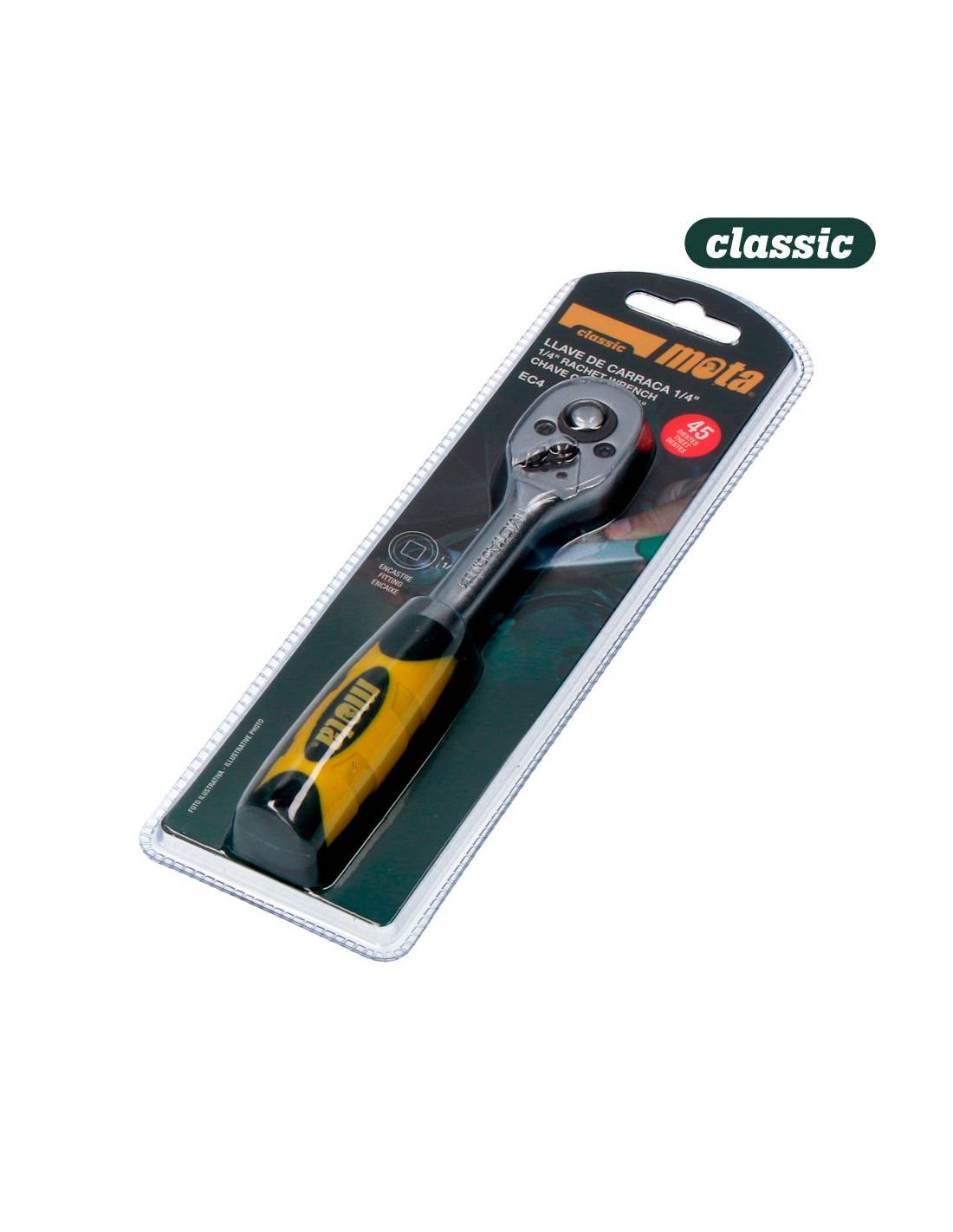 Clé à Cliquet 1/4'' Mota Mécanisme 45 Dents Robuste - Mota Herramientas