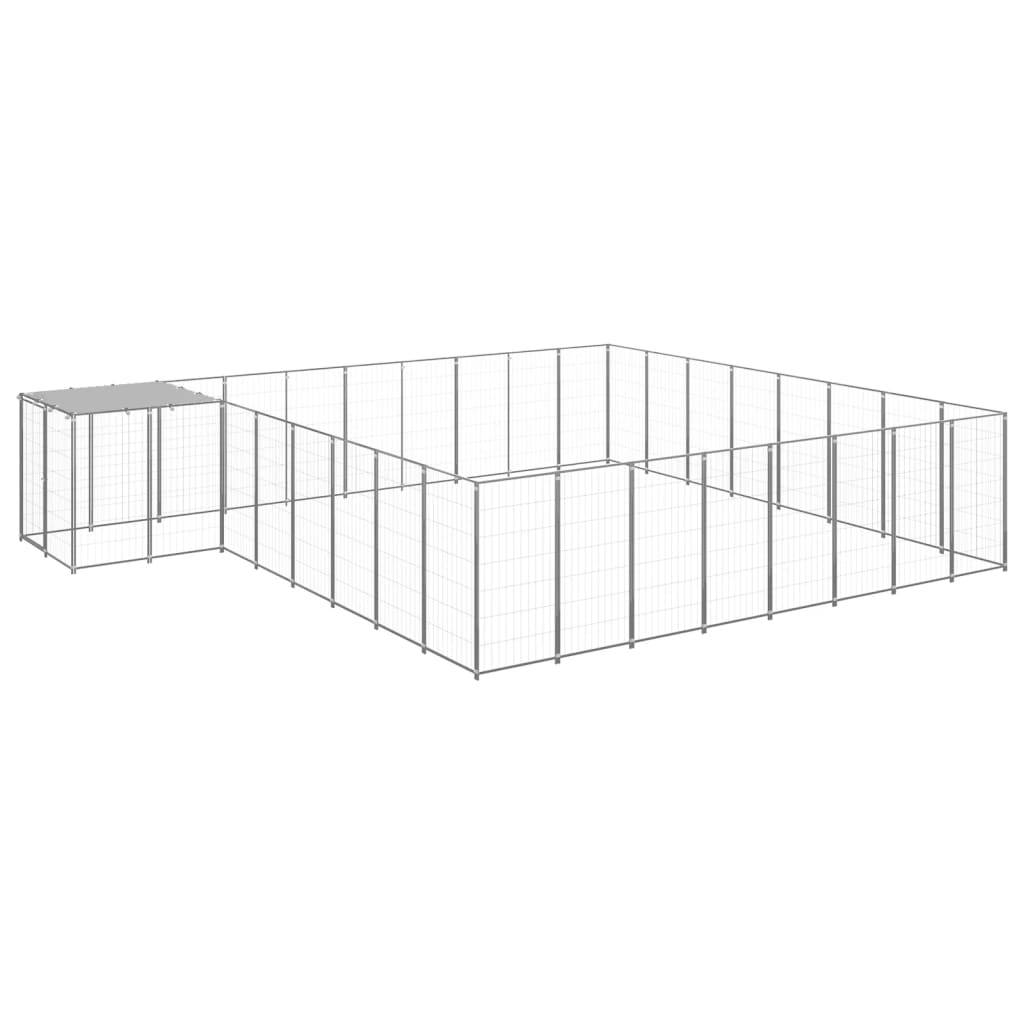 Chenil Argenté 20,57 m² Acier vidaXL 3082234