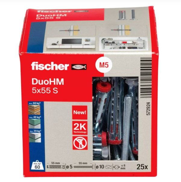 Chevilles métallique pour corps creux DuoHM 5X55 embout TX – FISHER – 572924 Chevilles métallique pour corps creux DuoHM 5X55 embout TX – FISHER – 572924