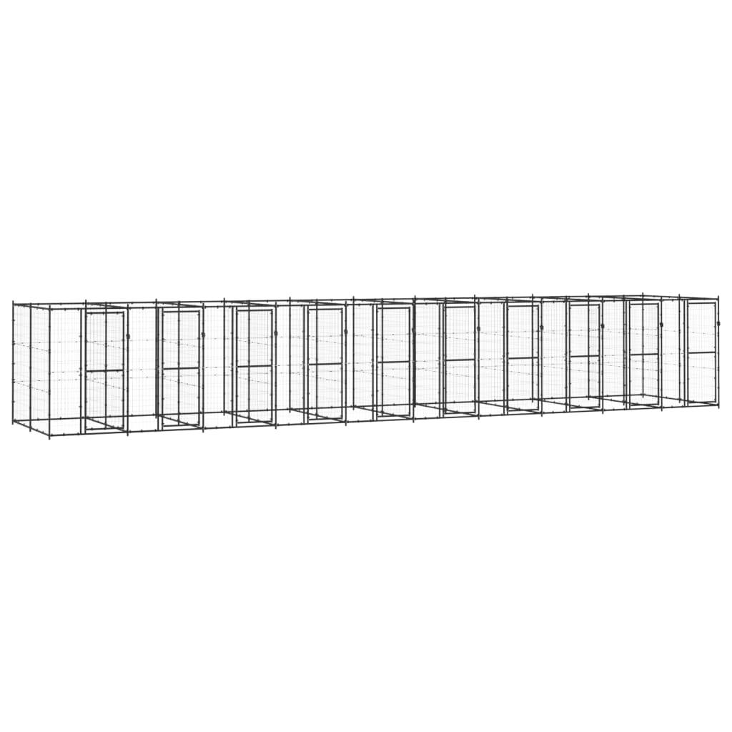 Chenil d'extérieur pour chiens Acier 24,2 m² vidaXL 3082268