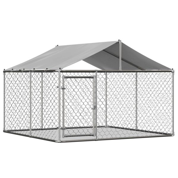Chenil chien extérieur 230 x 230 x 117 cm acier galvanisé et bâche PE – PANGIVO Chenil chien extérieur 230 x 230 x 117 cm acier galvanisé et bâche PE – PANGIVO