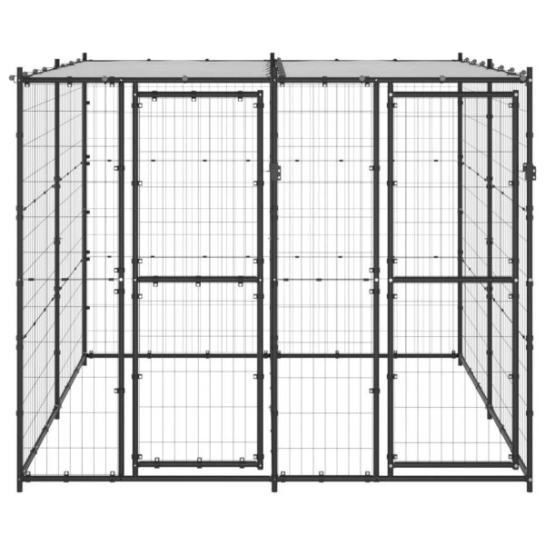 Chenil d’extérieur – Cage d’extérieur – Chenil de jardin Acier avec toit 4,84 m²