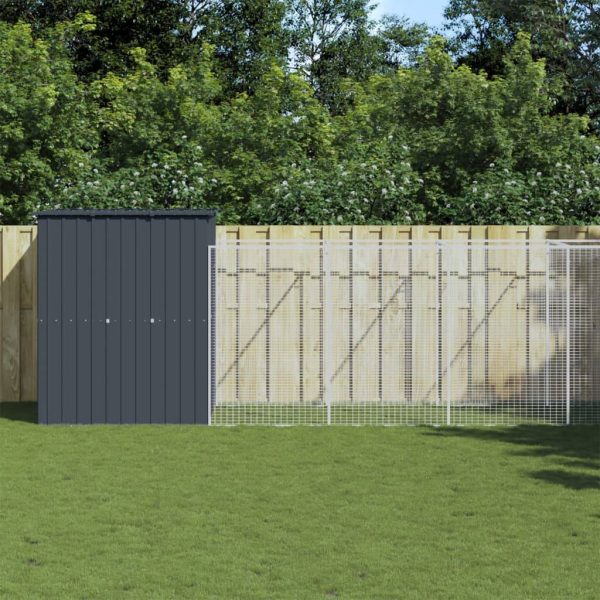 Chenil extérieur acier galvanisé avec enclos jardin Anthracite 165x659x181 cm – ComfortXL Pet Living Chenil extérieur acier galvanisé avec enclos jardin Anthracite 165x659x181 cm – ComfortXL Pet Living
