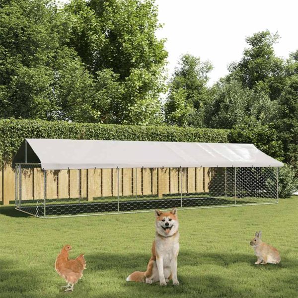 Chenil géant 6x2m en acier galvanisé avec toit pour plusieurs chiens – ComfortXL Outdoor Living