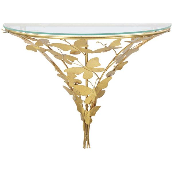 Chevet en métal et verre Butterflies 44.5 x 24.5 x 34.5 cm Chevet en métal et verre Butterflies 44.5 x 24.5 x 34.5 cm