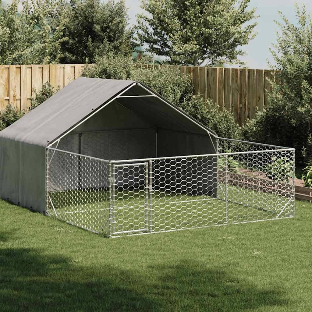 Chenil extérieur pour chien en acier galvanisé avec abri 4x3x1,9 m – ComfortXL Pet Living