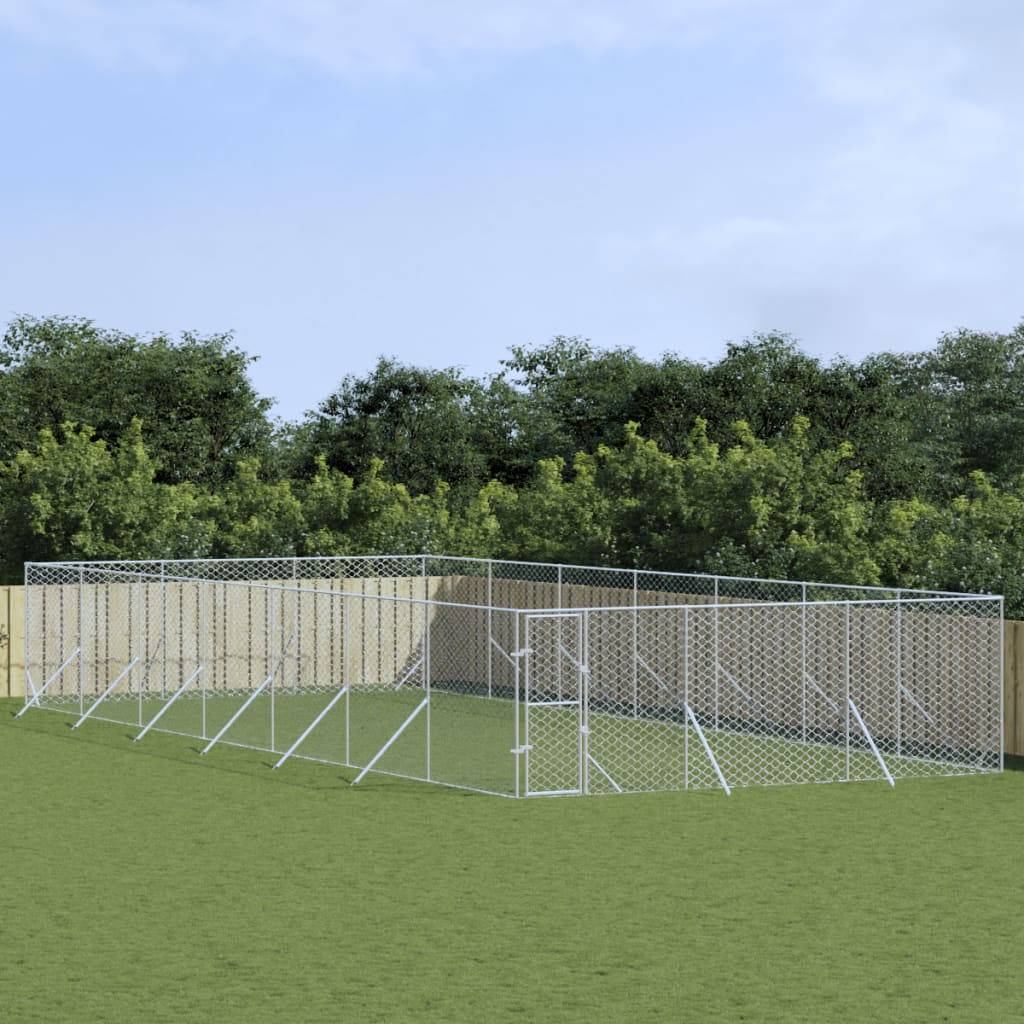 Chenil Extérieur Acier Galvanisé pour Chiens et Animaux Jardin 6x14x2 m – ComfortXL Outdoor Living