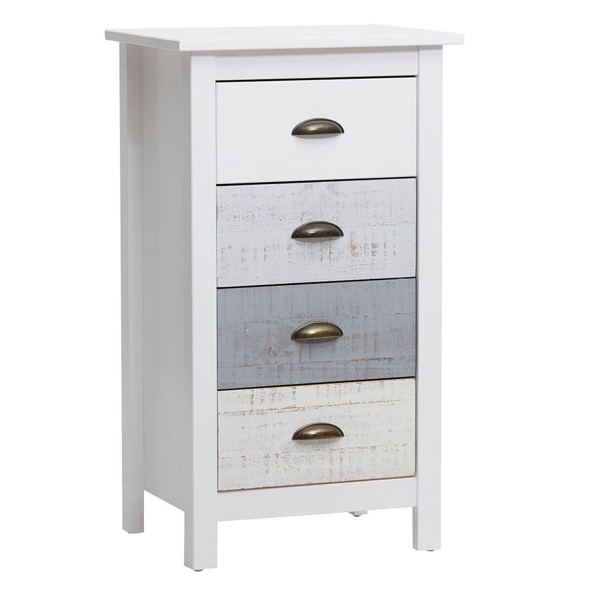 Chiffonnier 4 Tiroirs Bois Aspect Vieilli - ROSALIA