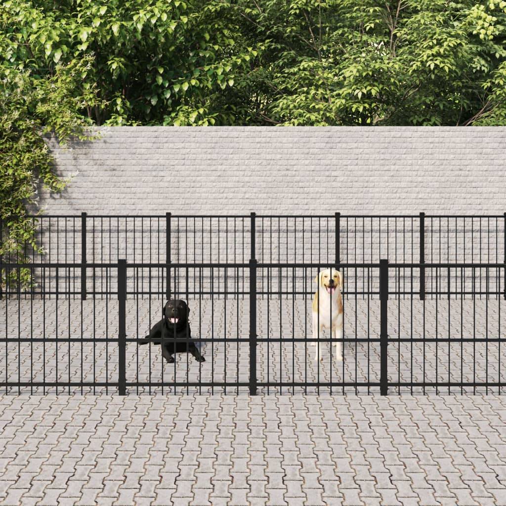 Chenil d'extérieur pour chiens Acier 28,23 m² vidaXL 3124636