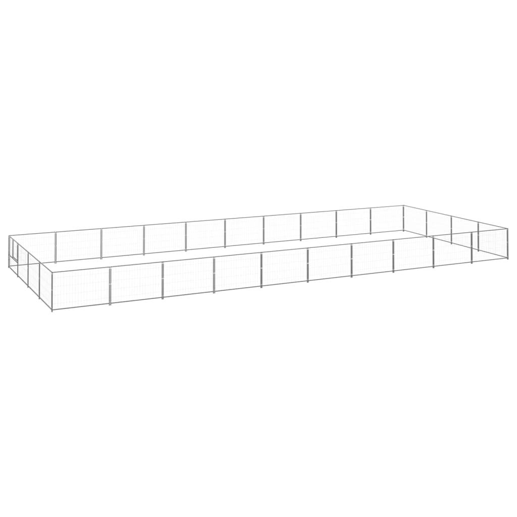 Chenil extérieur en acier parc pour chien Argenté 40 m² – ComfortXL Outdoor Living