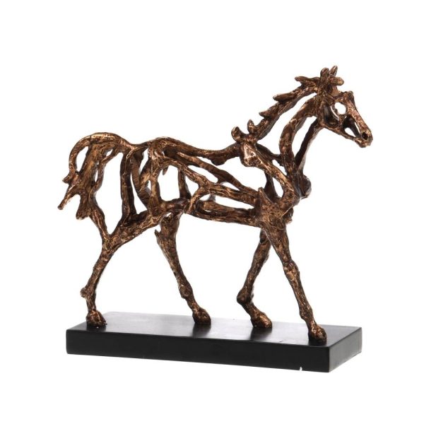 Cheval en marche doré martelé 21 cm Cheval en marche doré martelé 21 cm
