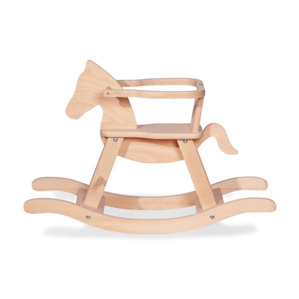 Cheval à Bascule en Bois Naturel pour Enfants – Jouet Écologique