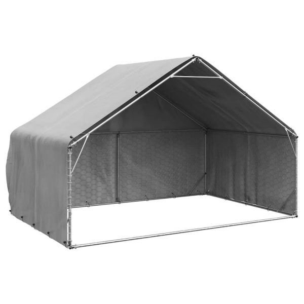 Chenil d’extérieur – Cage d’extérieur – Chenil de jardin pour chiens housse 3x2x1,9 m acier galvanisé
