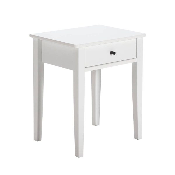 Chevet 1 Tiroir MDF et Pin Coloris Blanc – COLINA Chevet 1 Tiroir MDF et Pin Coloris Blanc – COLINA