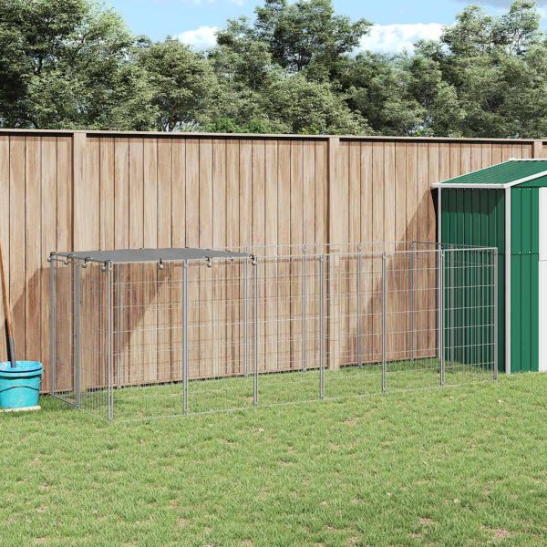 Chenil Argenté 330x110x110 cm Acier vidaXL 150786 Chenil Argenté 330x110x110 cm Acier vidaXL 150786
