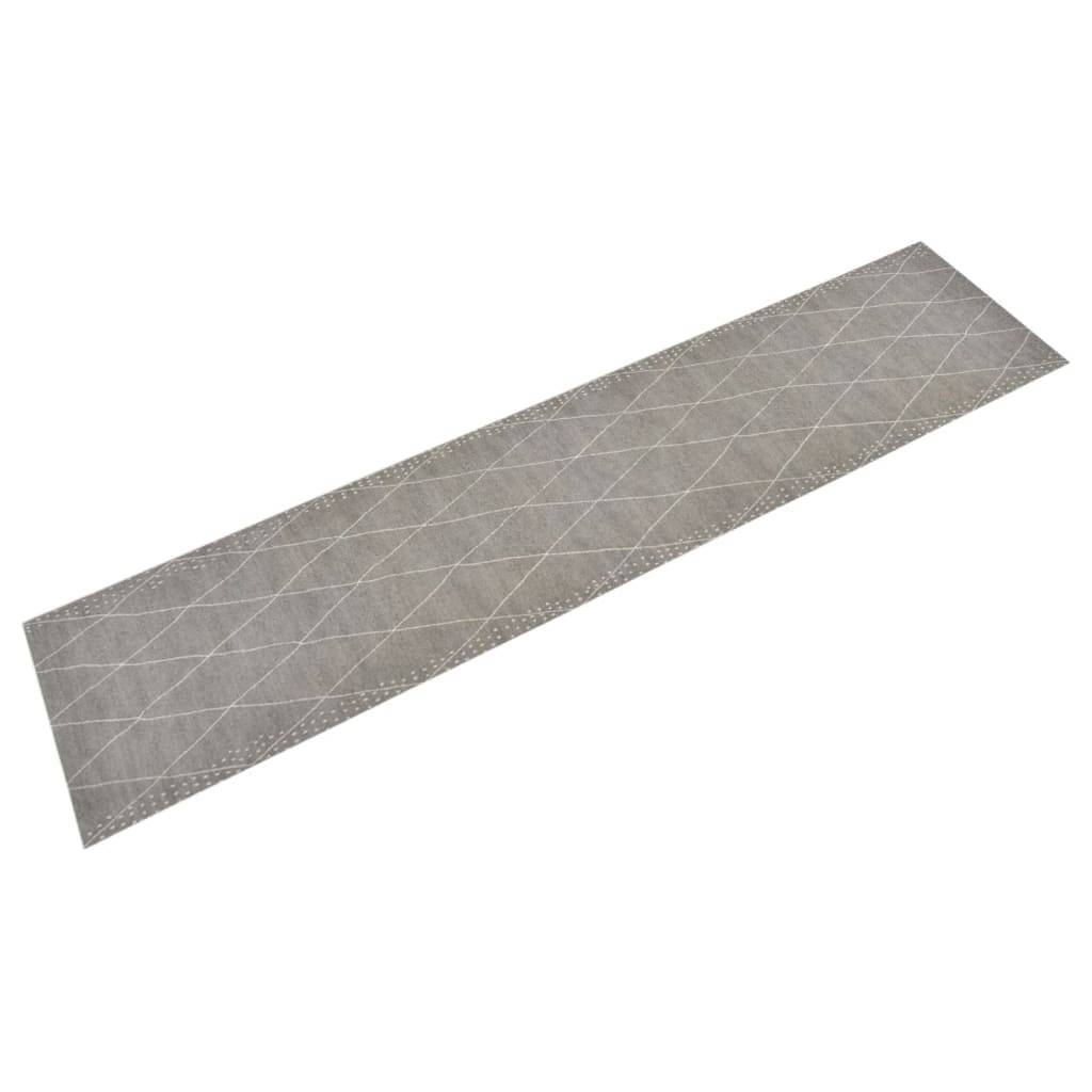Chemin de Cuisine Design Géométrique Velours Absorbant et Antidérapant Losange Gris 60x300 cm – ComfortXL Outdoor Living