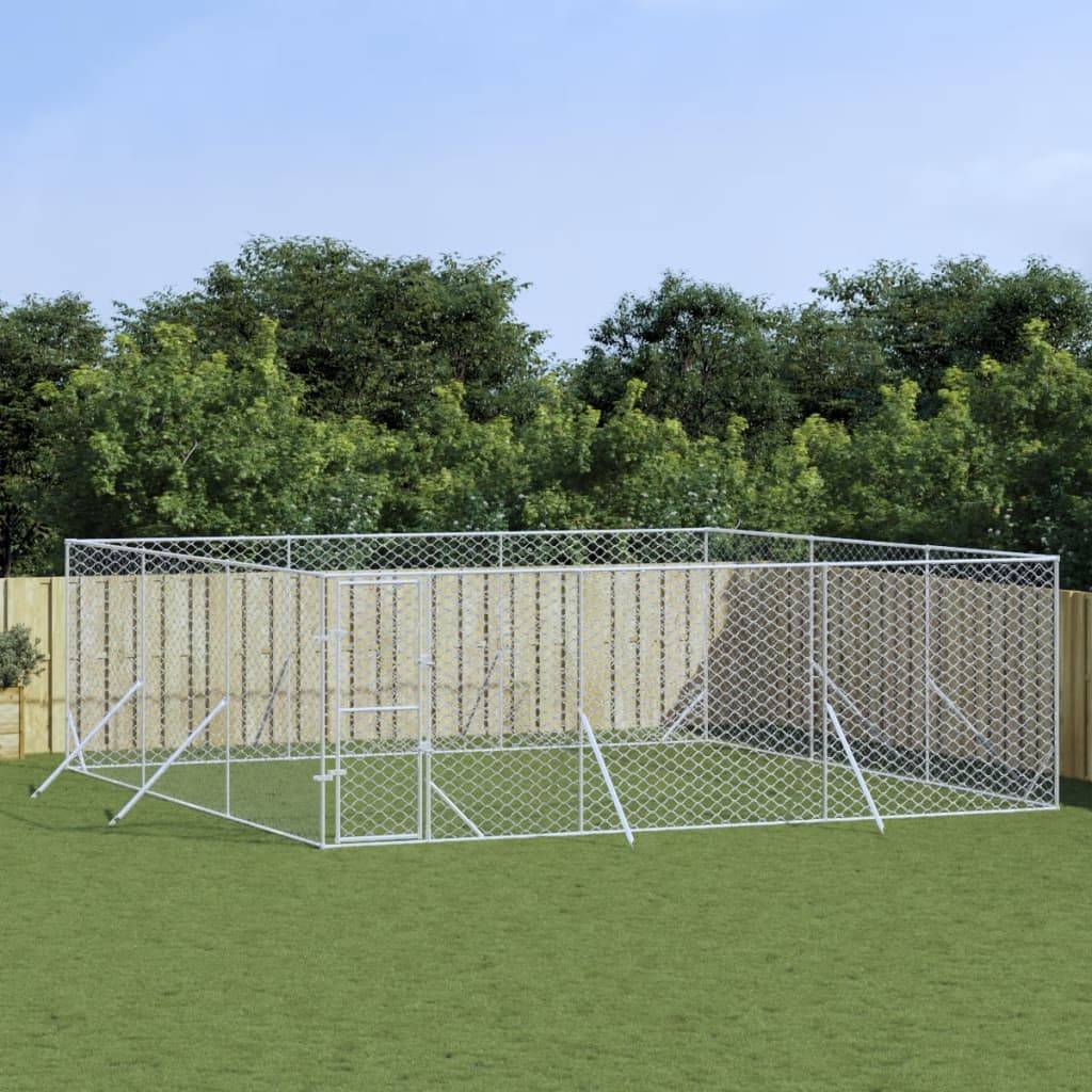 Chenil Extérieur Acier Galvanisé pour Chiens et Animaux Jardin 6x6x2 m – ComfortXL Outdoor Living