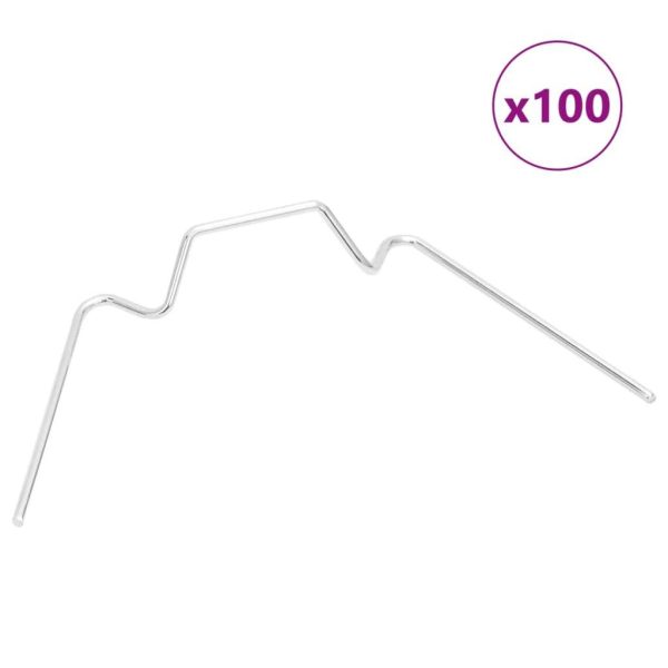 Clips pour serre 100 pcs type W acier galvanisé vidaXL 4009385 Clips pour serre 100 pcs type W acier galvanisé vidaXL 4009385
