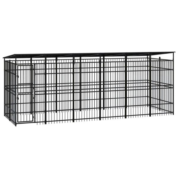 Chenil d’extérieur avec toit pour chiens Acier 11,06 m² vidaXL 3097969