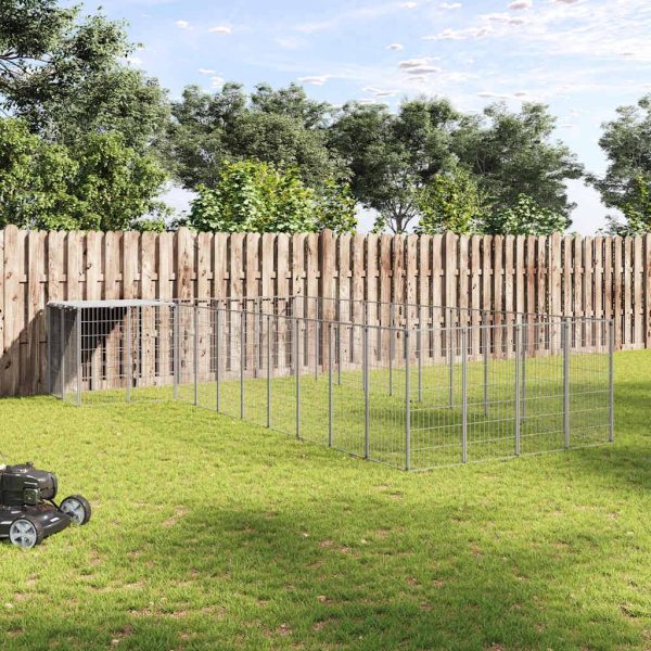 Chenil Argenté 13,31 m² Acier vidaXL 3082244