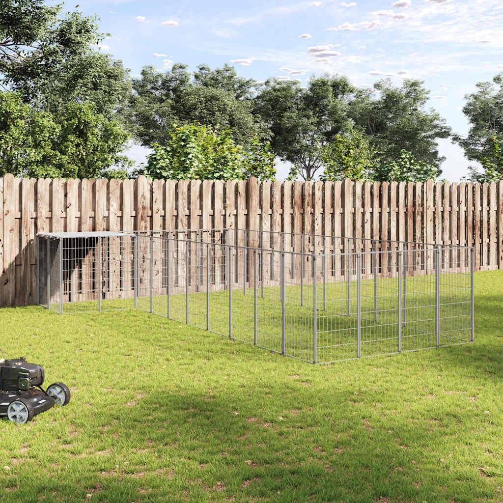 Chenil Argenté 13,31 m² Acier vidaXL 3082244