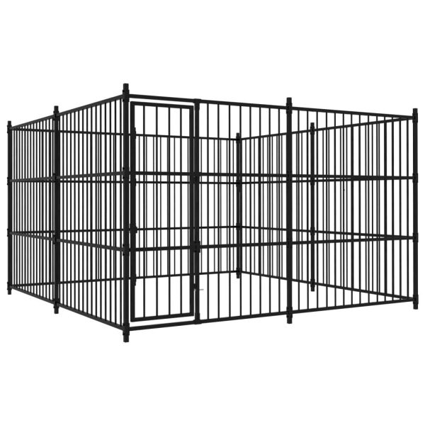 Chenil extérieur pour chien 3x3m enclos en acier robuste haute sécurité Noir – ComfortXL Outdoor Living Chenil extérieur pour chien 3x3m enclos en acier robuste haute sécurité Noir – ComfortXL Outdoor Living
