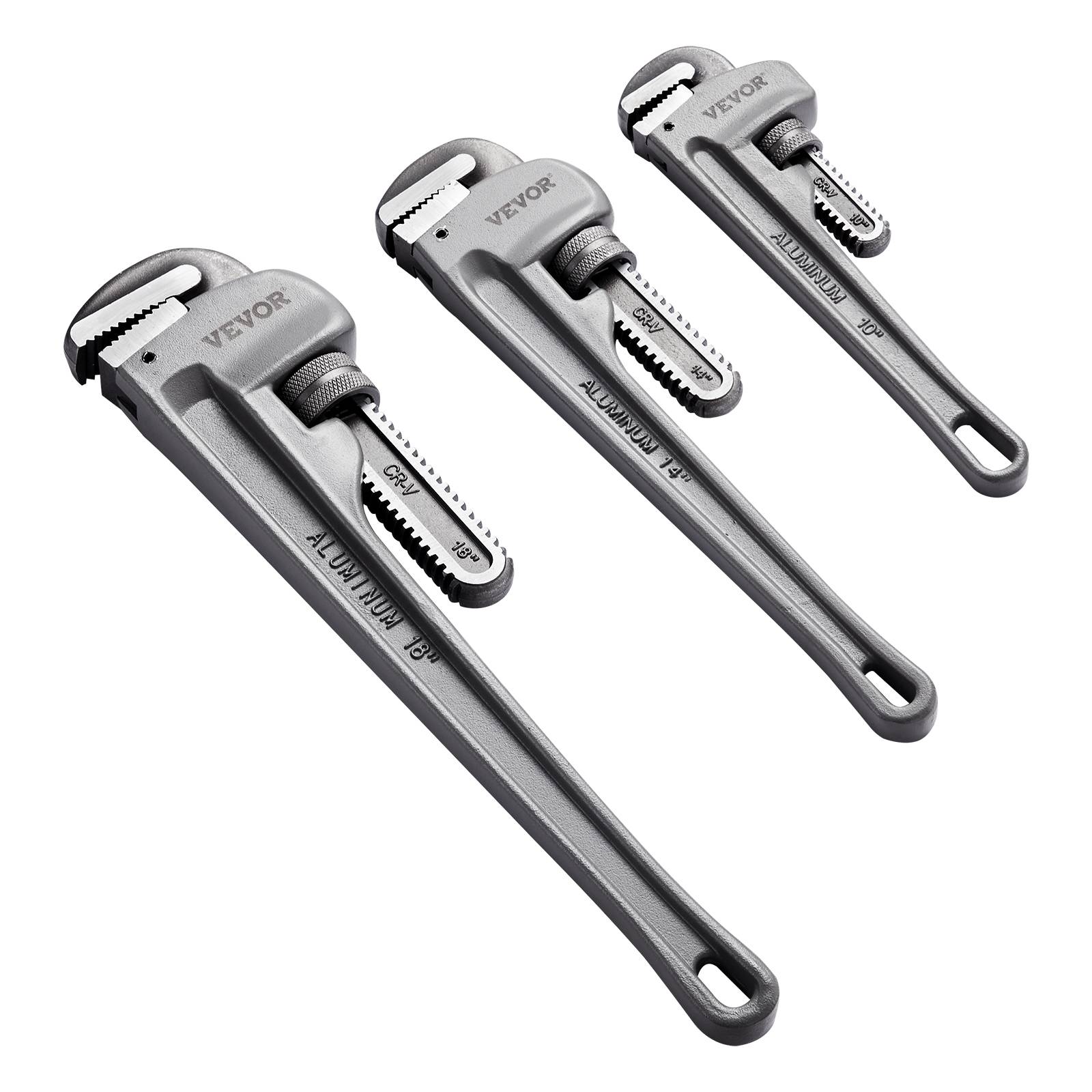 VEVOR Clé serre tubes 3 pcs 24,5/32/46 cm, aluminium.