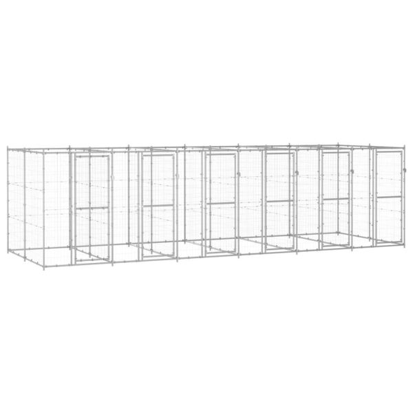 Chenil extérieur cage enclos parc animaux chien extérieur acier galvanisé 14,52 m²