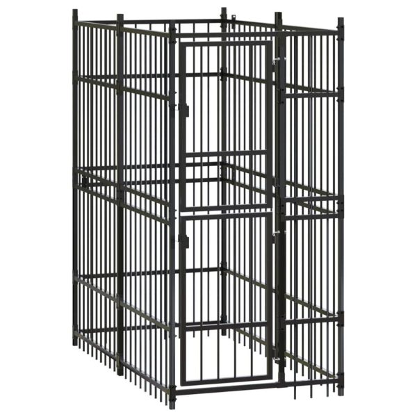 Chenil d’extérieur robuste en acier pour chien 1,84 m² pour jardin Noir – ComfortXL Outdoor Living Chenil d’extérieur robuste en acier pour chien 1,84 m² pour jardin Noir – ComfortXL Outdoor Living