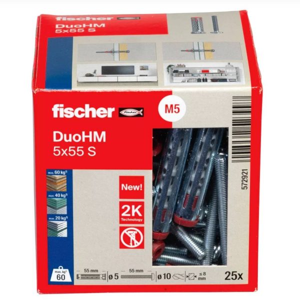 Chevilles métallique pour corps creux DuoHM 5X55 embout PZ – FISHER – 572921 Chevilles métallique pour corps creux DuoHM 5X55 embout PZ – FISHER – 572921