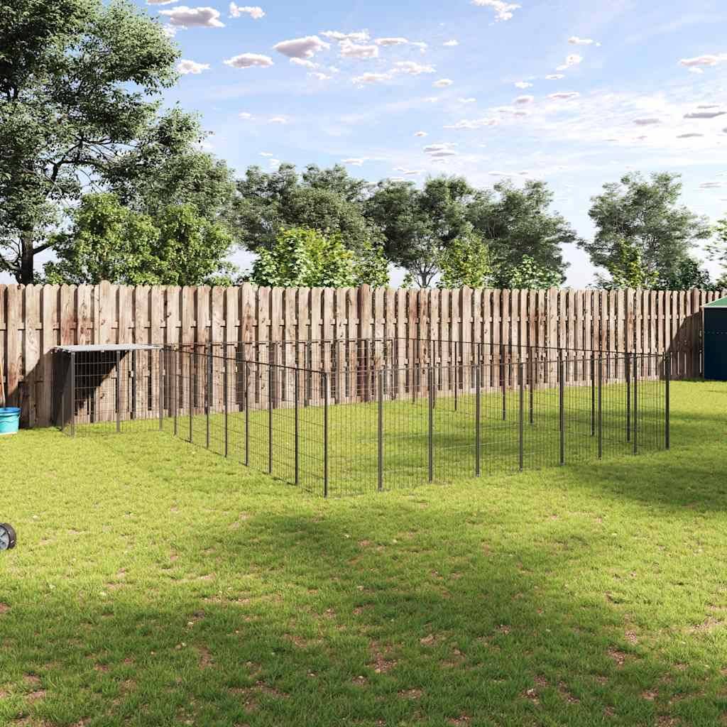 Chenil Noir 25,41 m² Acier vidaXL 3082240