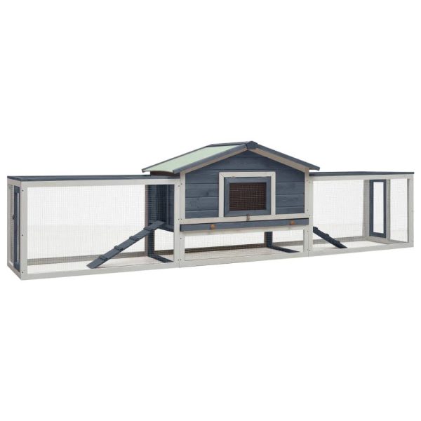 Clapier Gris 310x70x87 cm Pin massif et sapin vidaXL 170858 Clapier Gris 310x70x87 cm Pin massif et sapin vidaXL 170858